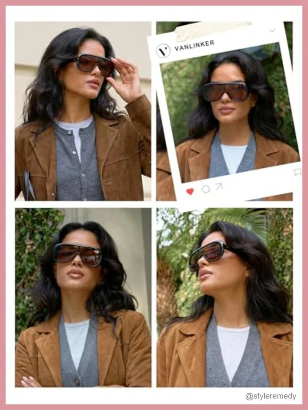 Oversized Aviator Square Sunglasses Women Men Trendy One-Piece Polarized Lens